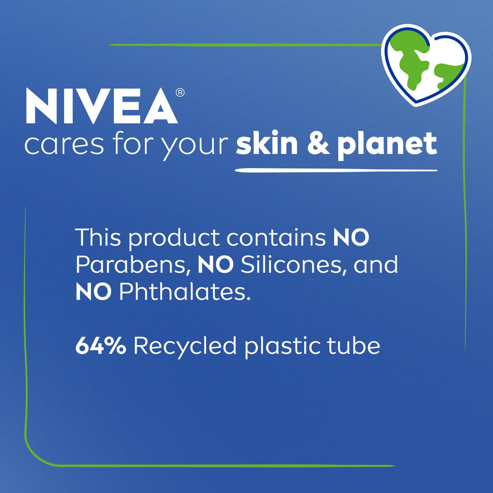 NIVEA lotion melting into skin, shows non-greasy hydration benefit