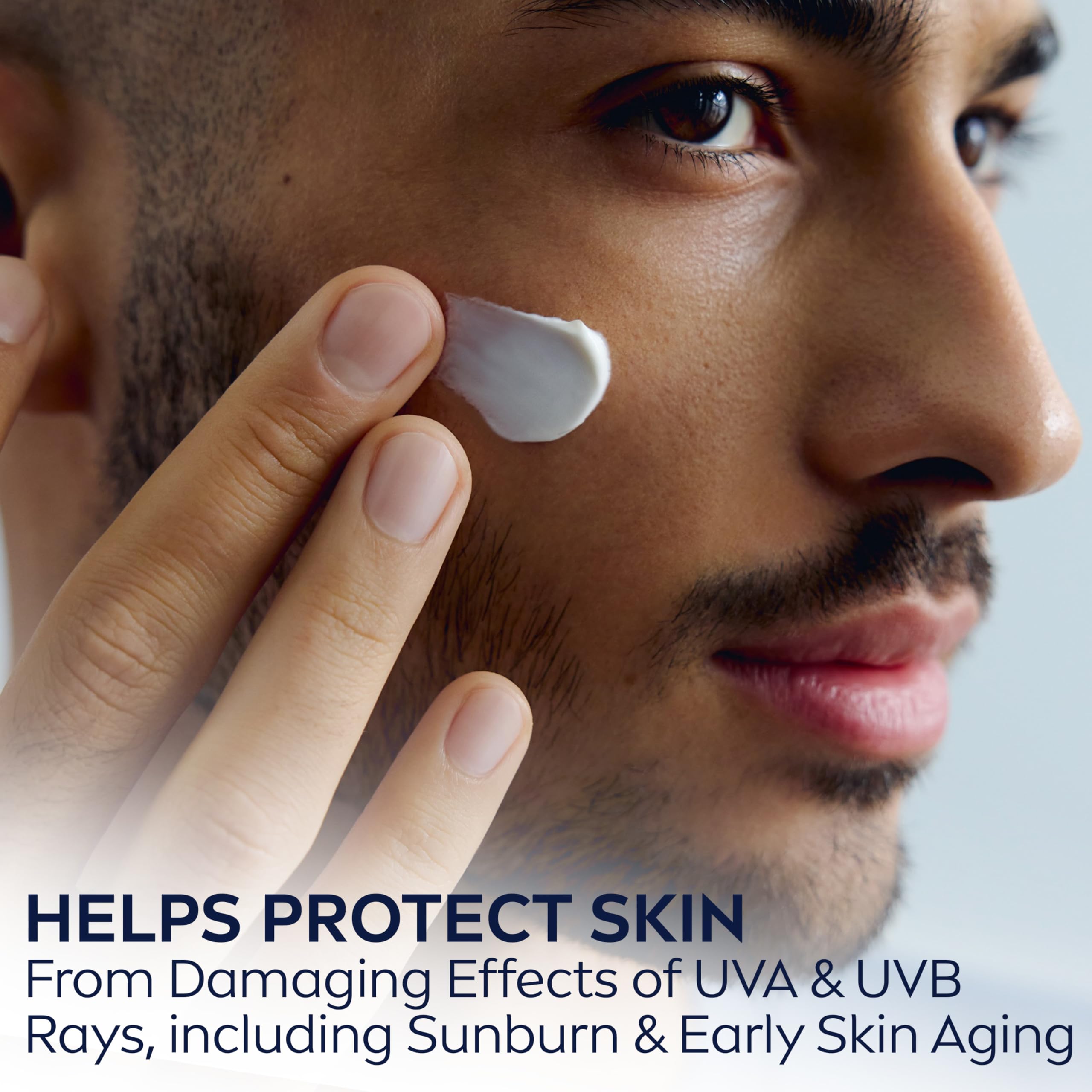 NIVEA MEN applied to face during morning routine for daily protection