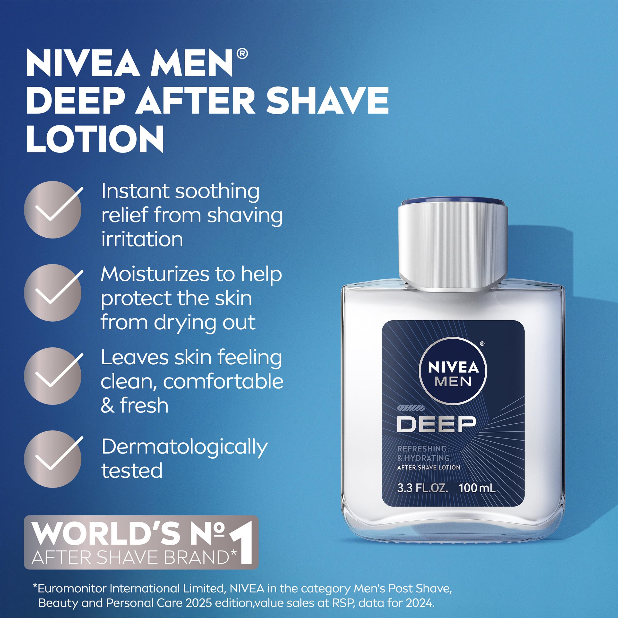 NIVEA MEN back label close-up displaying ingredients and directions for safe use