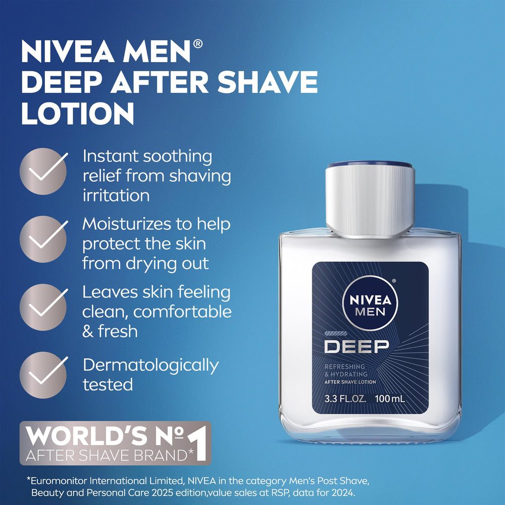 NIVEA MEN back label close-up displaying ingredients and directions for safe use