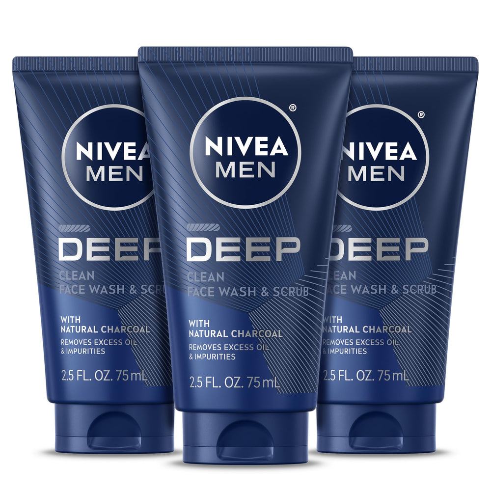 NIVEA MEN front packaging showing three travel-size tubes and clear product benefit