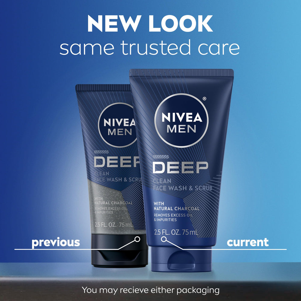 NIVEA MEN tube top close-up illustrating easy-squeeze dispensing and control