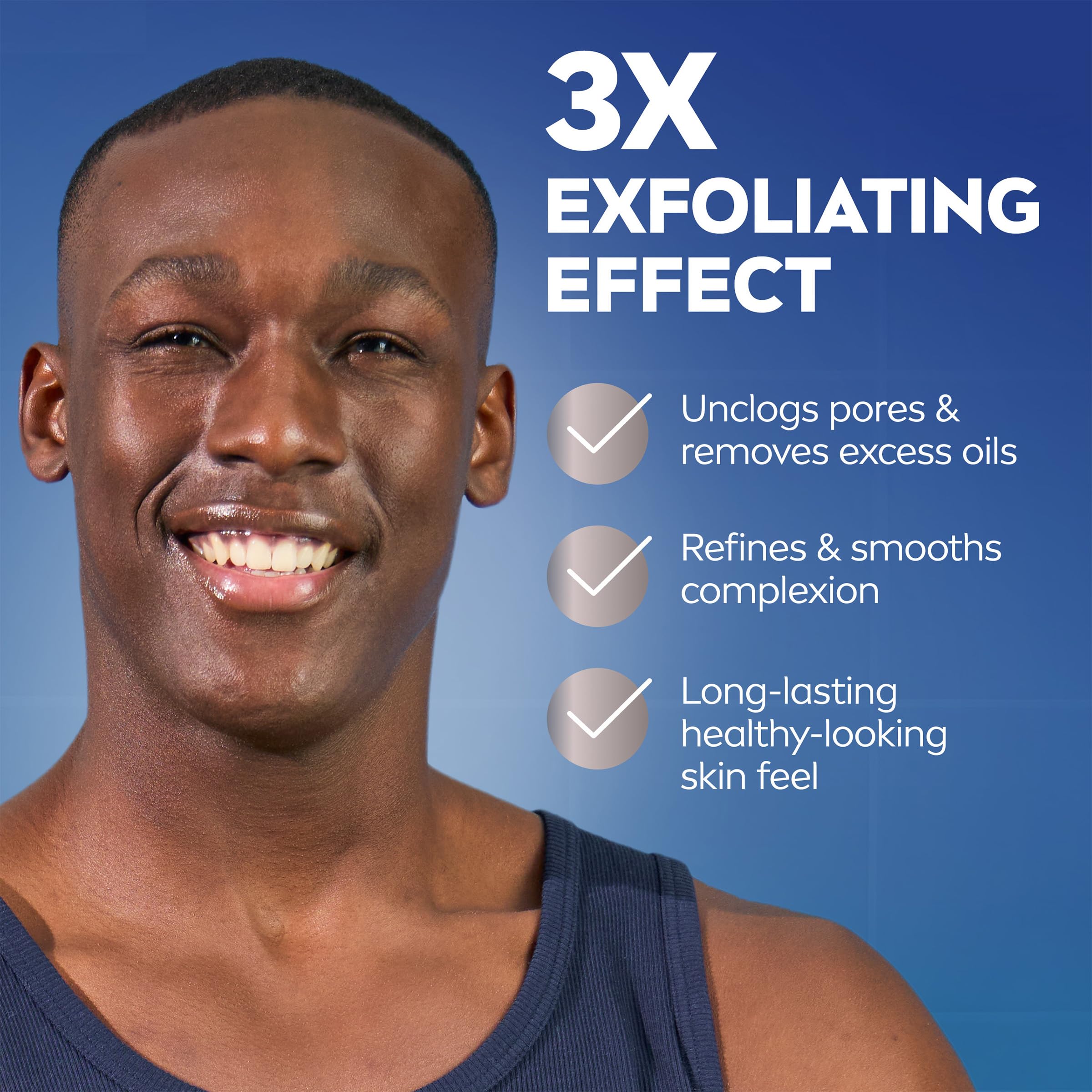 NIVEA MEN face wash in use with water splash for quick refresh benefit