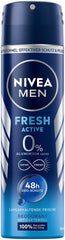 NIVEA Men Fresh Active side label highlighting 48 hour protection and ingredients