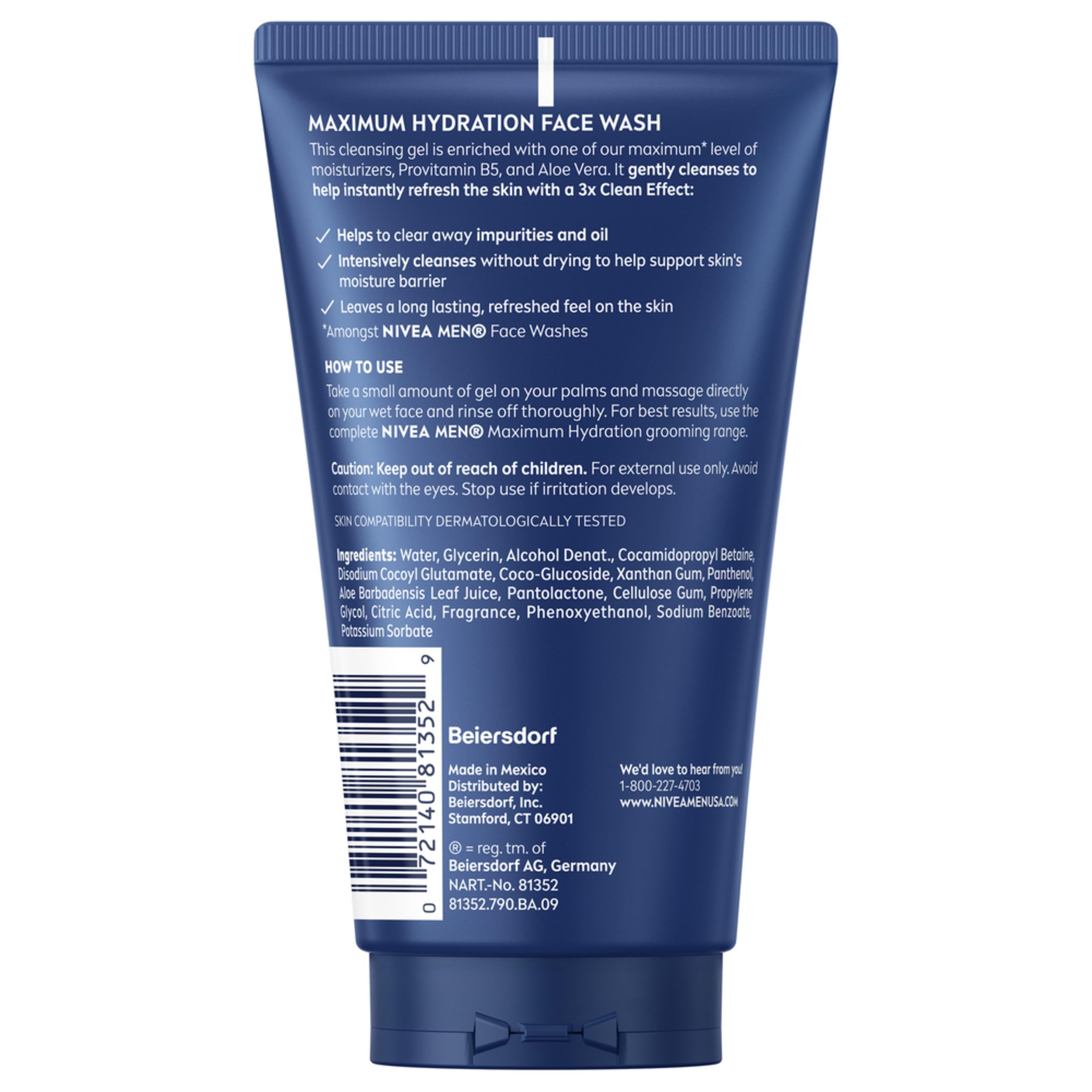 Four NIVEA MEN tubes arranged to show quantity in pack