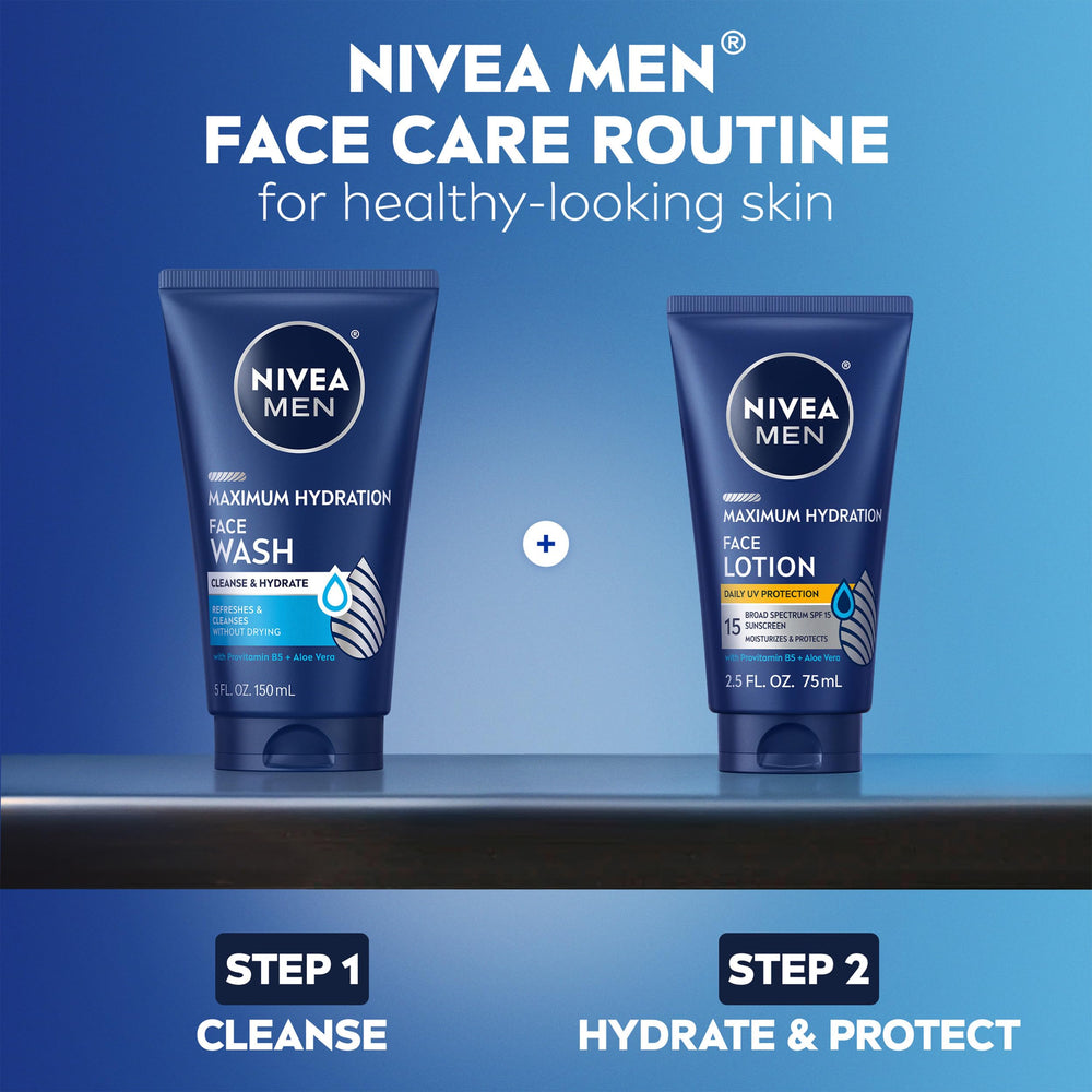 NIVEA MEN on bathroom counter as part of morning routine setup