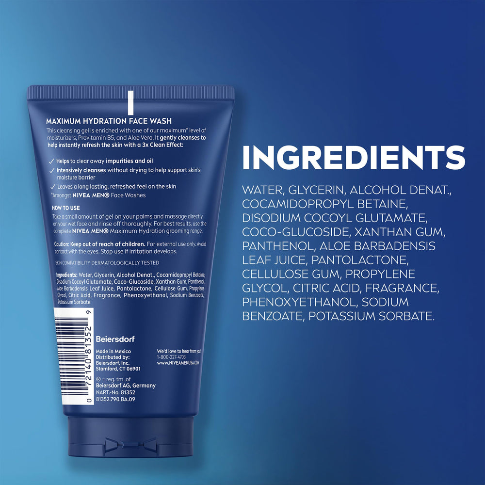 NIVEA MEN paired with face wash and shave gel for complete routine