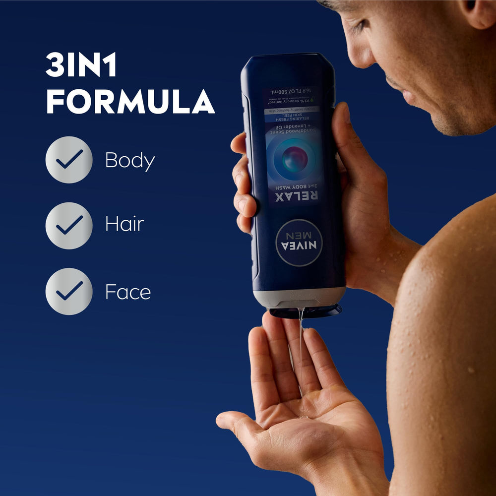 NIVEA MEN back label ingredients view highlighting gentle, skin-friendly formulation