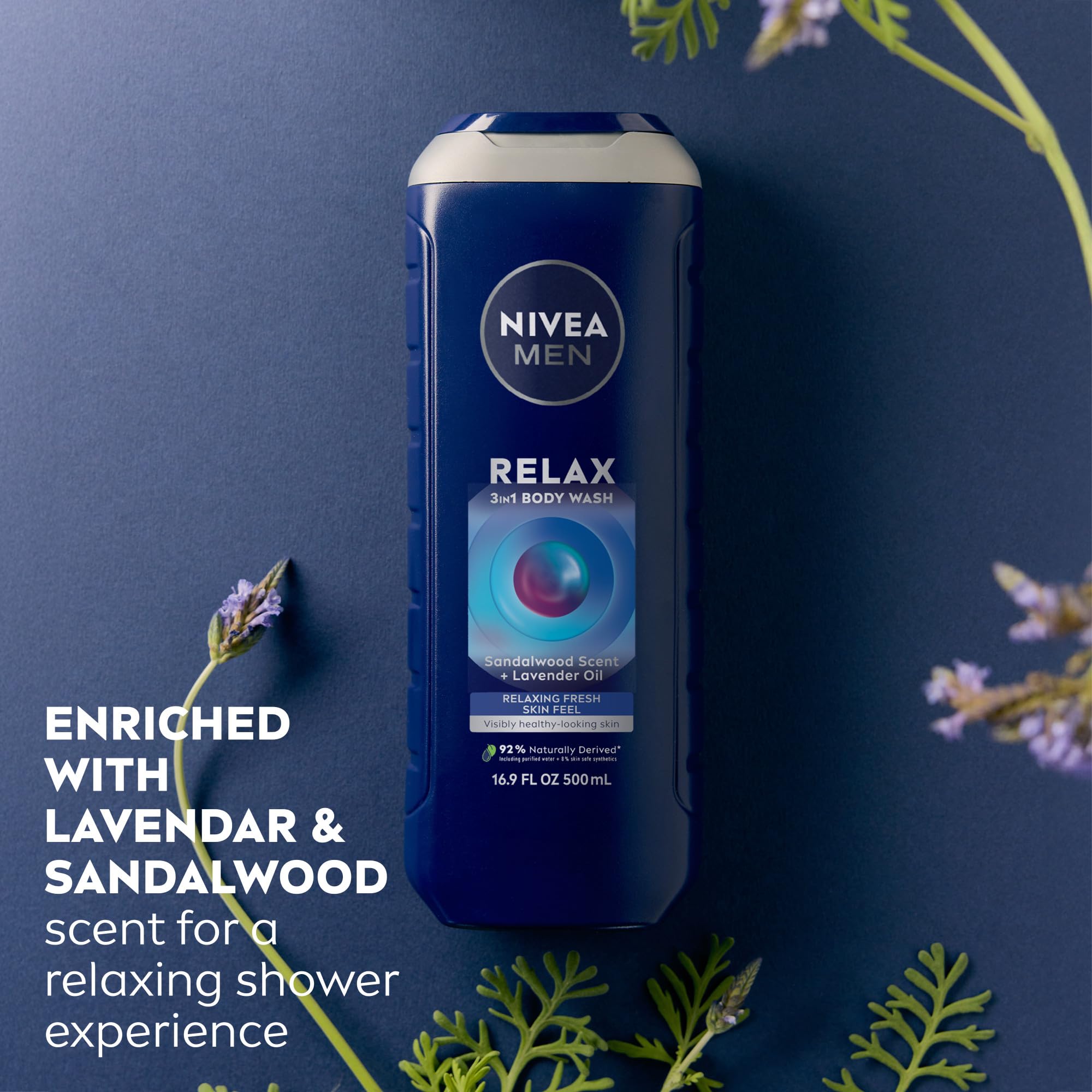 NIVEA MEN pump and cap detail offering controlled dispensing and convenient use