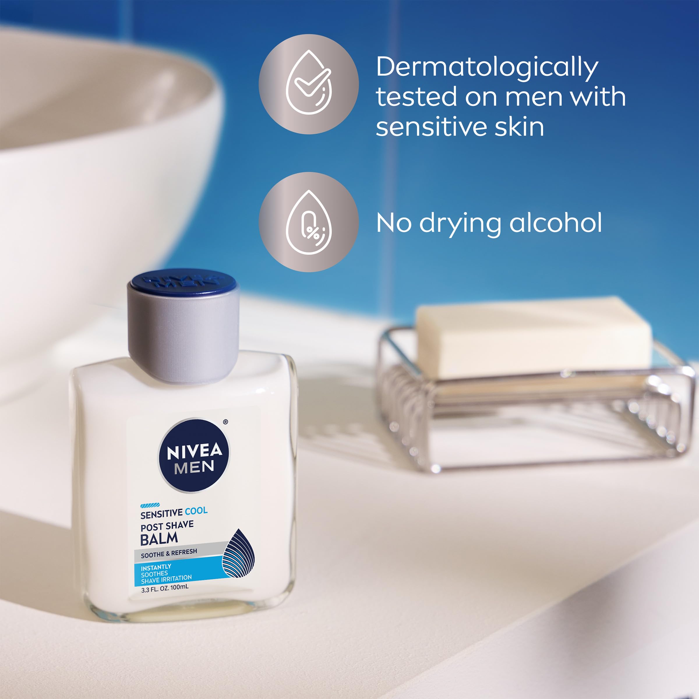 Close-up label with ingredients highlighting soothing chamomile benefit