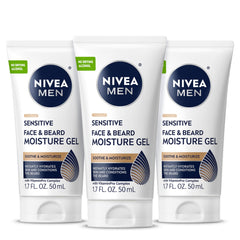 NIVEA MEN front view of three tubes showing multipack convenience and quick access
