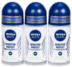 NIVEA MEN front view roll-on bottle showing compact design and skin-friendly protection