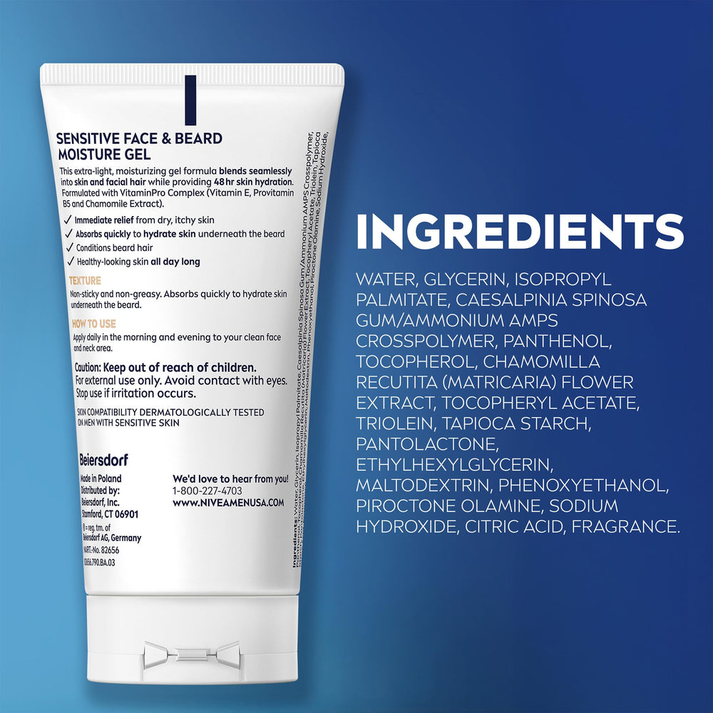 NIVEA MEN gel and tube in travel pouch illustrating portability and on-the-go care