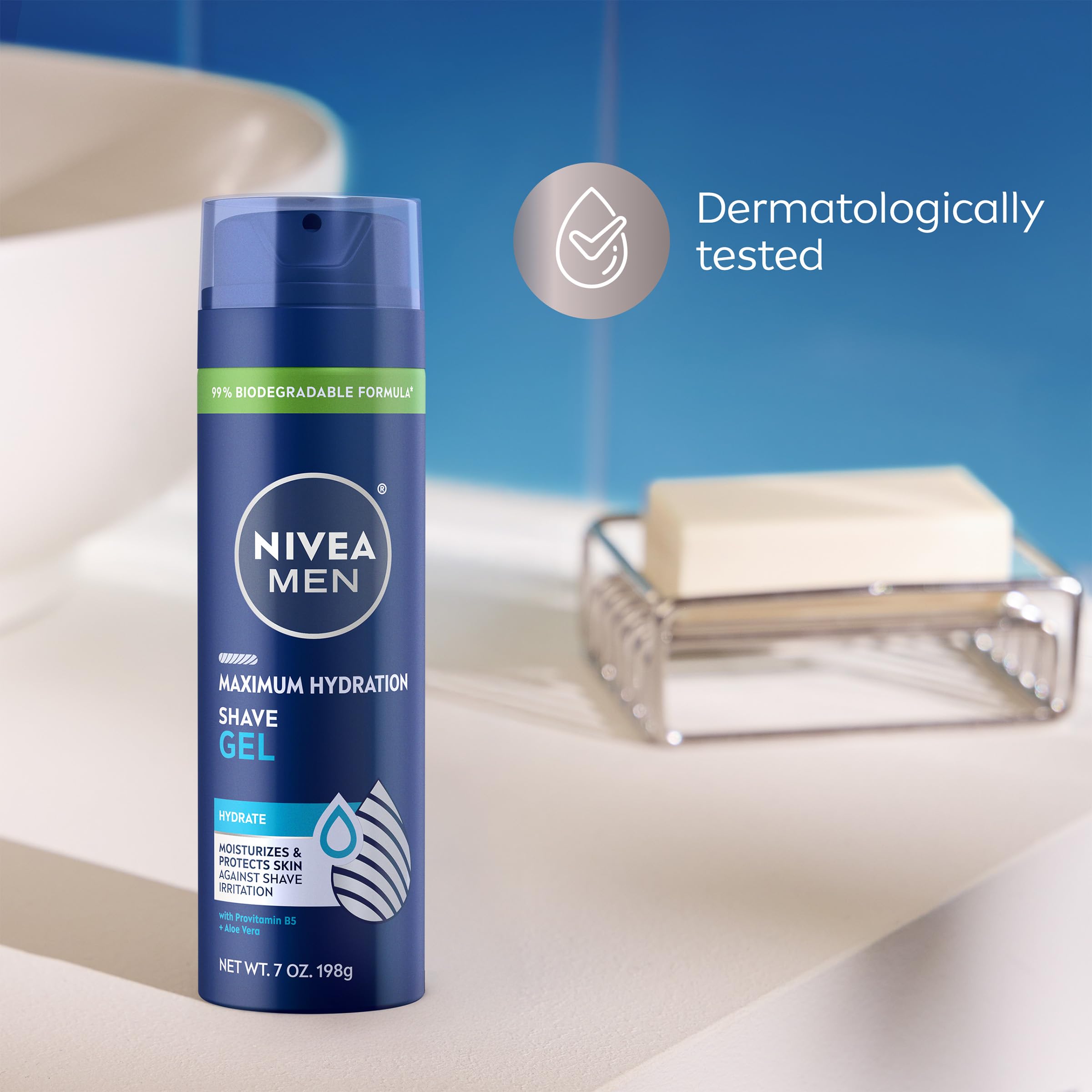 NIVEA MEN next to razor highlighting improved glide and fewer nicks