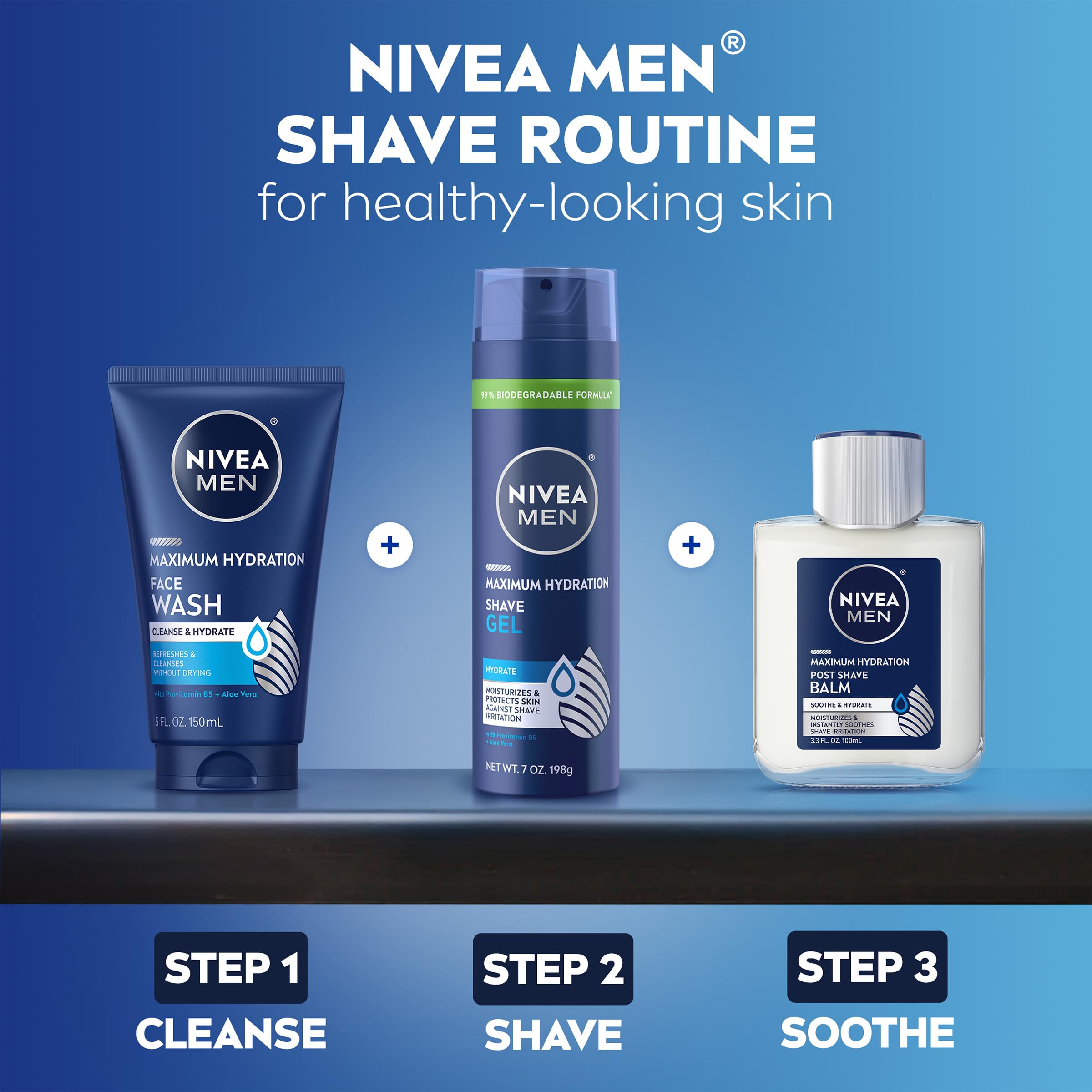 NIVEA MEN three-pack group shot emphasizing value and stock-up option