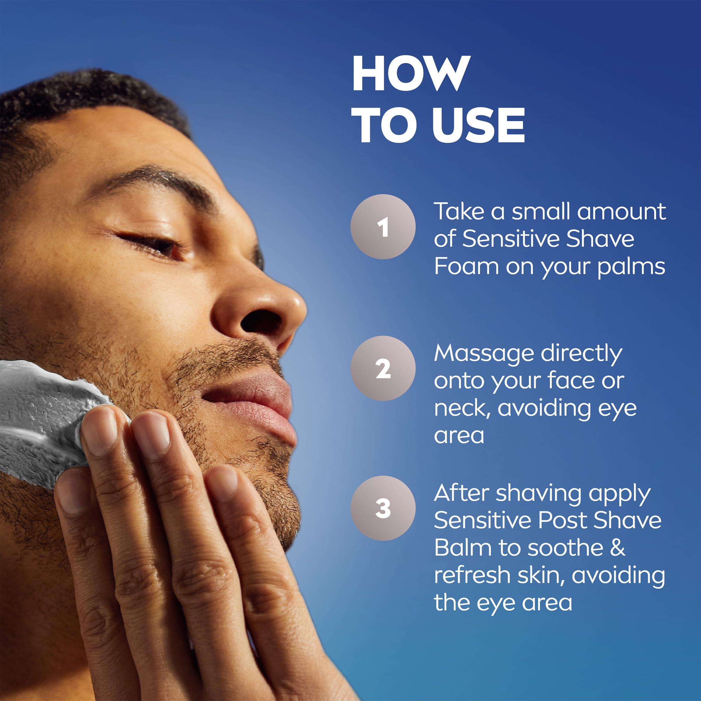 NIVEA MEN size comparison next to razor showing realistic scale