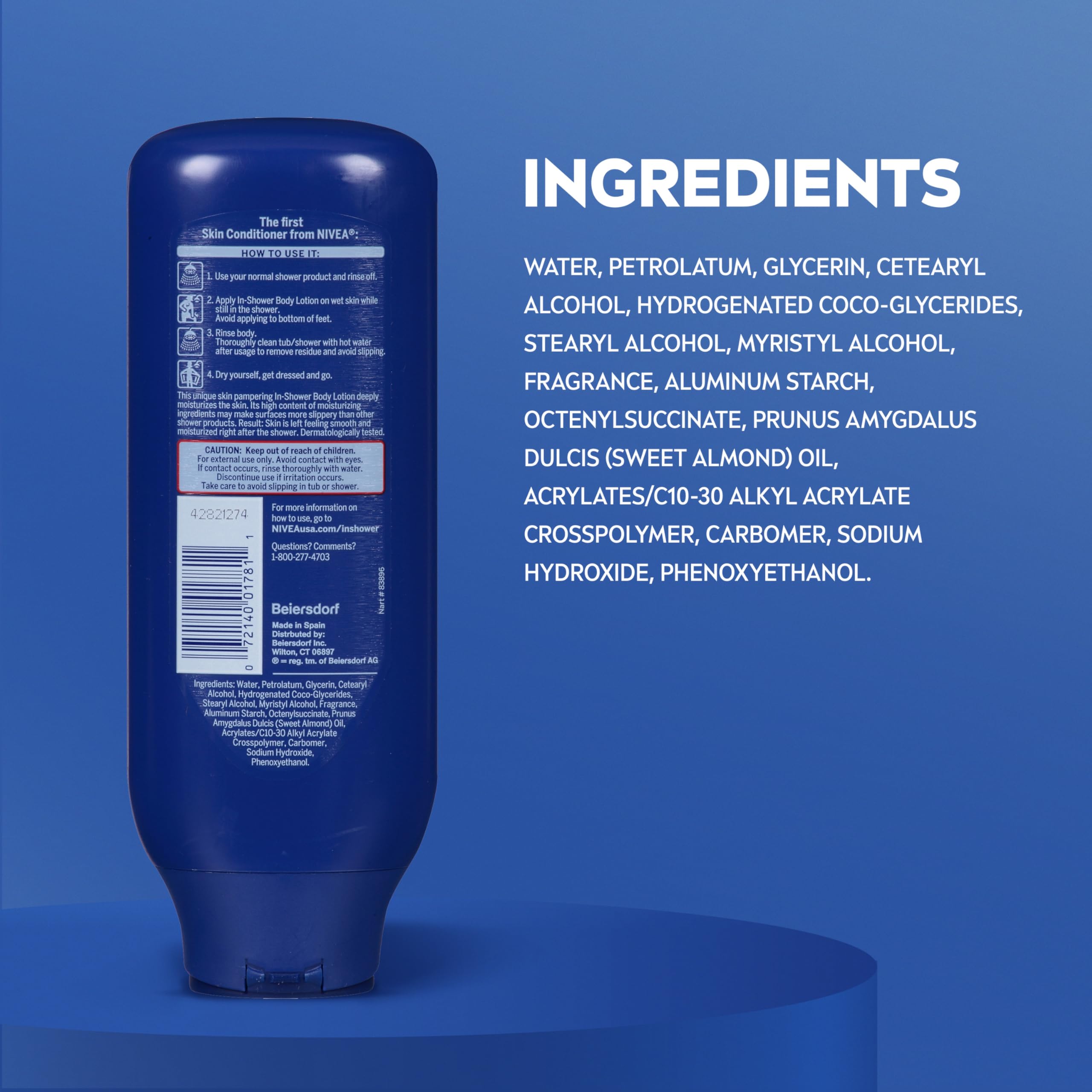 NIVEA rinsing lotion residue in tub to demonstrate safe cleanup