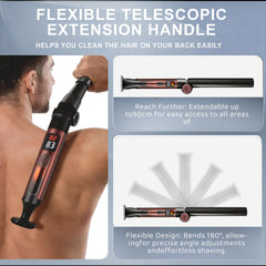 Nizzarra adjustable handle extended in use for easier reach
