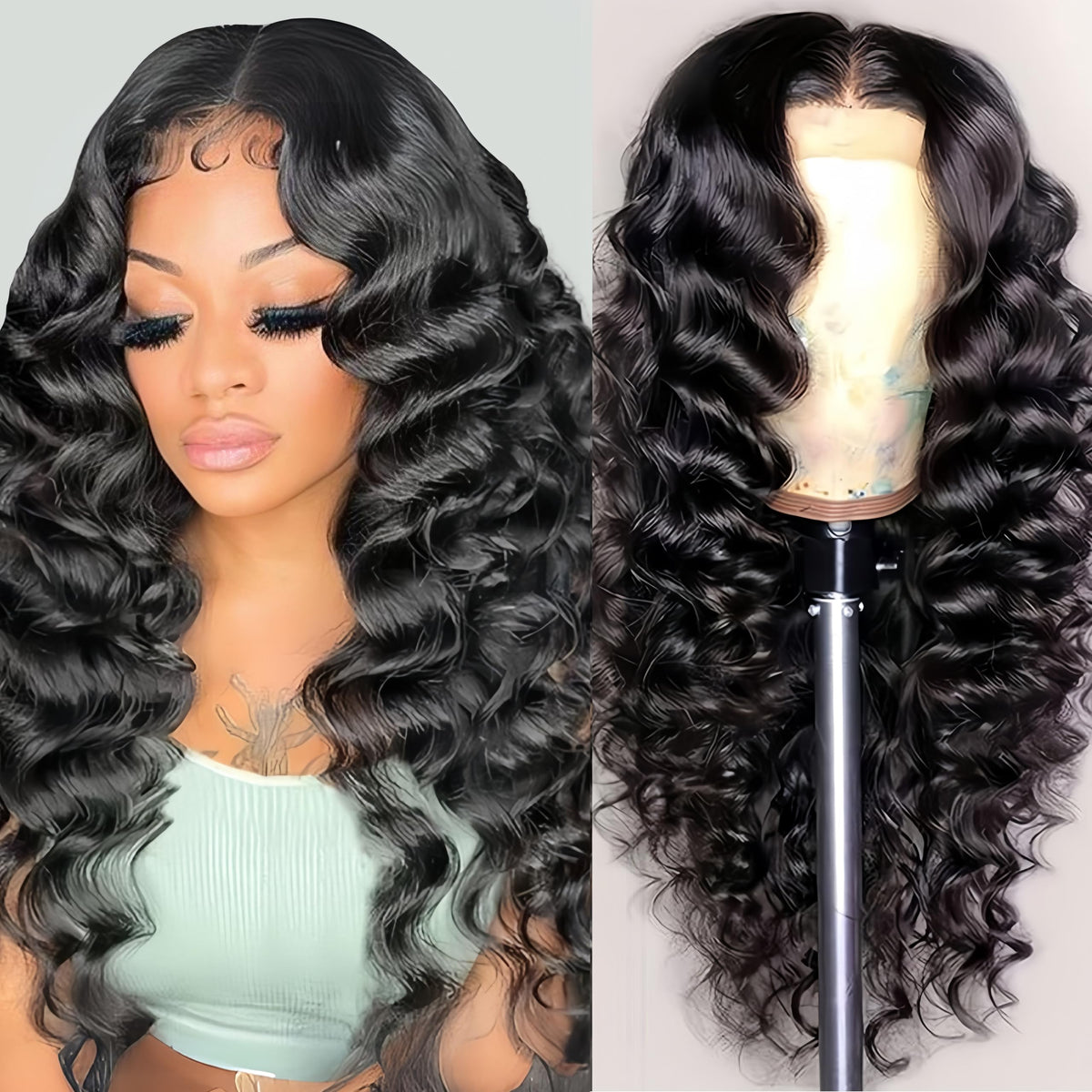 NKTU deep wave wig front view showing natural hairline benefit