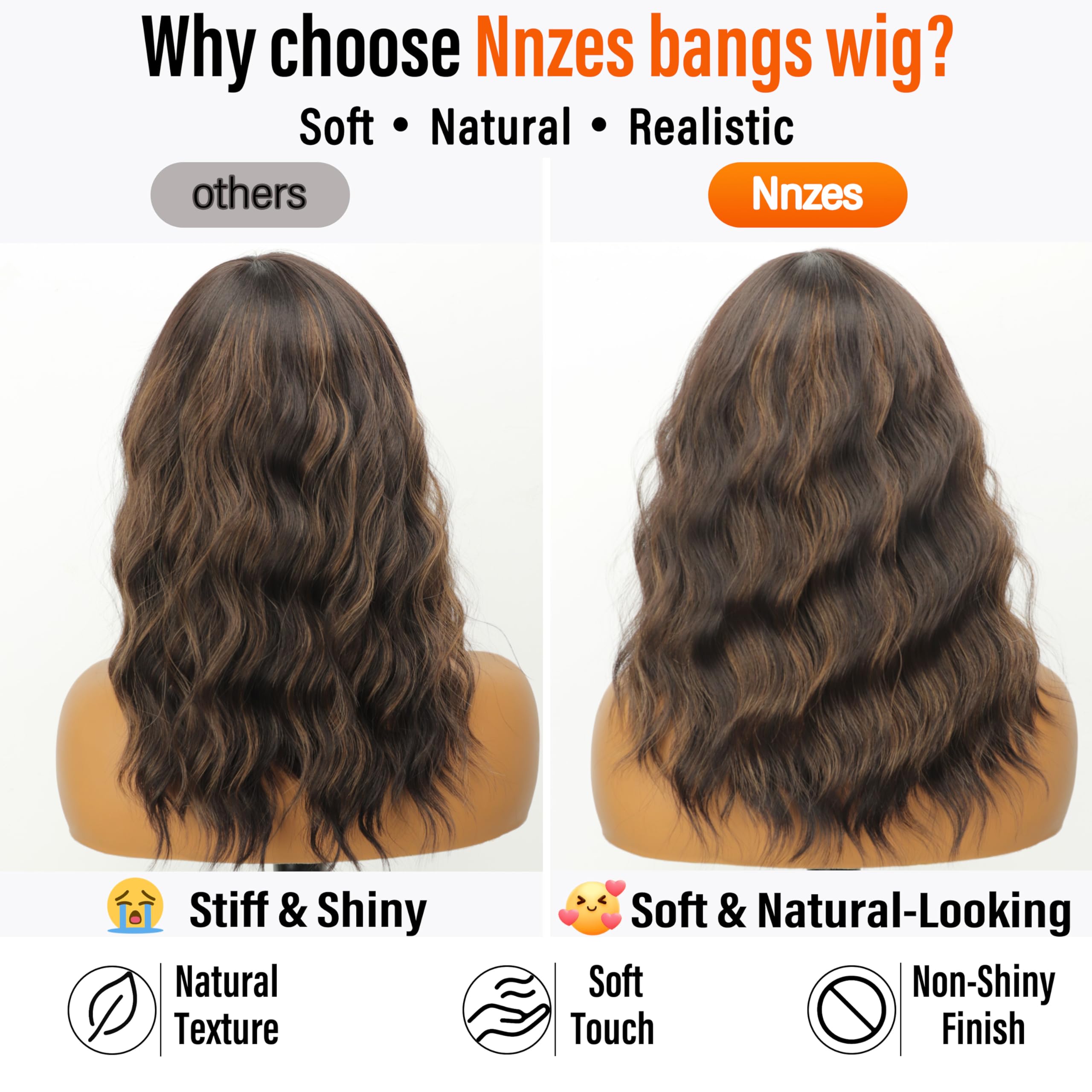 Nnzes close-up of bangs highlighting hand-trimmed edge and styling ease