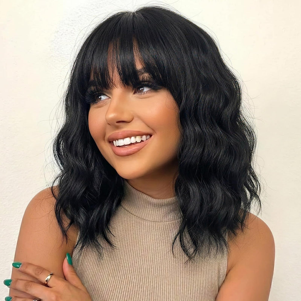 Nnzes front view packaging showing ready-to-wear wig and clear styling benefits