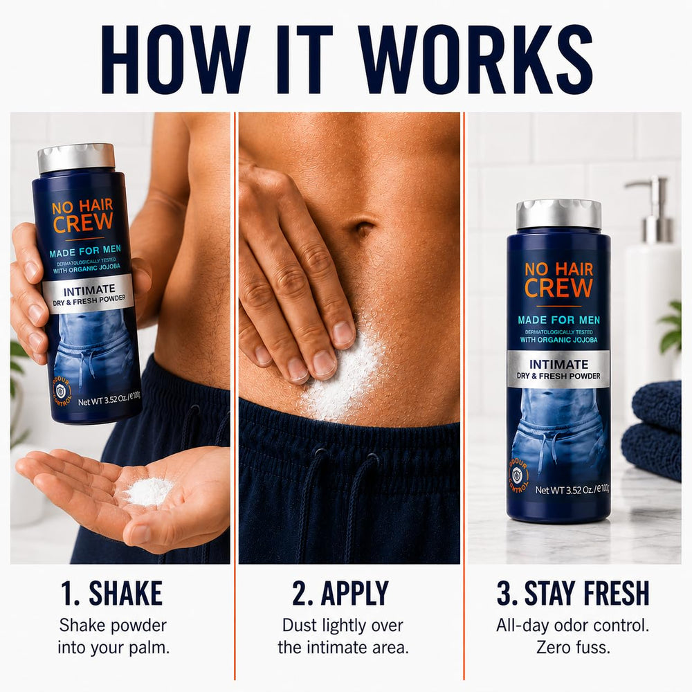 No Hair Crew being applied from hand to skin for chafe prevention benefit