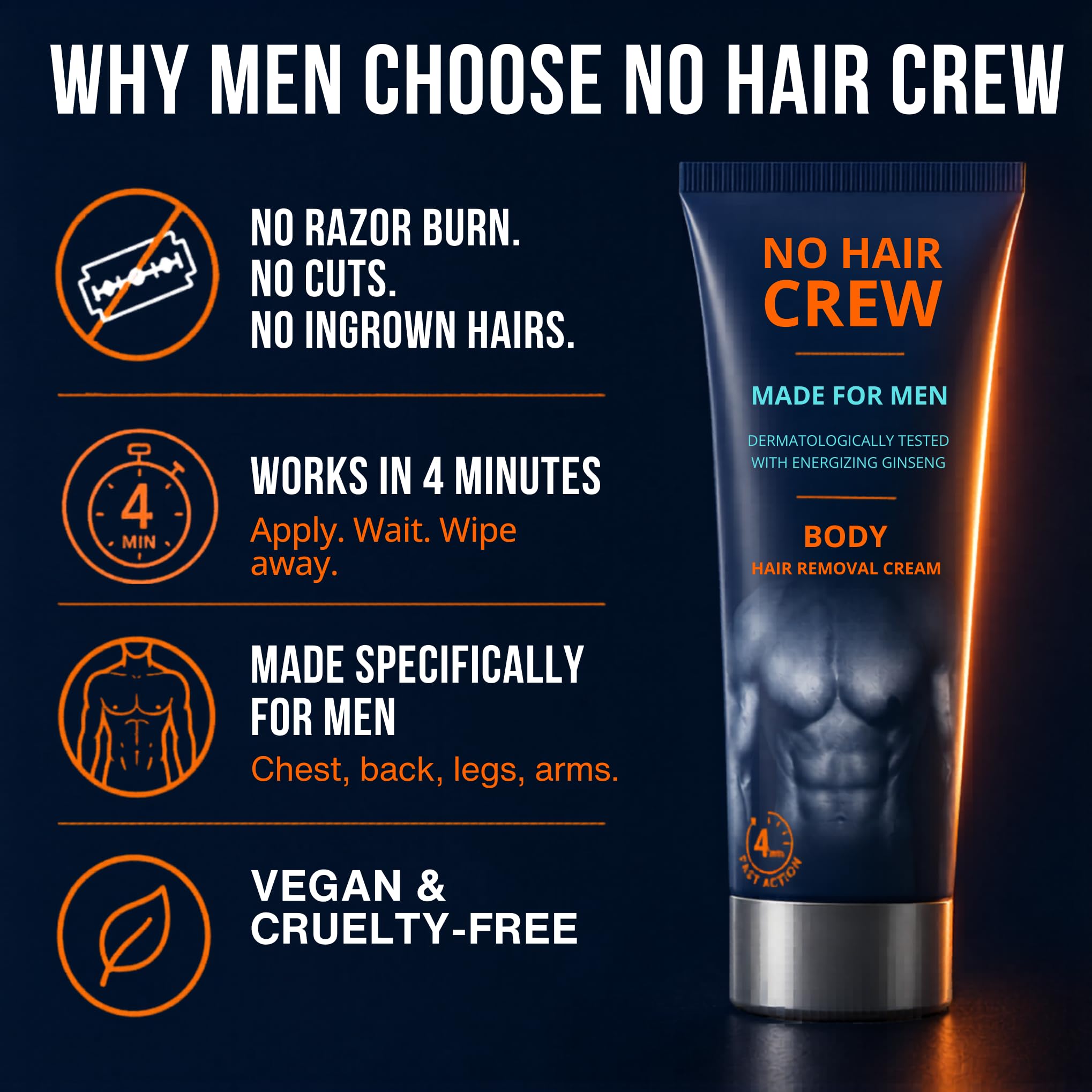 No Hair Crew close-up cream texture showing smooth spreadability and control