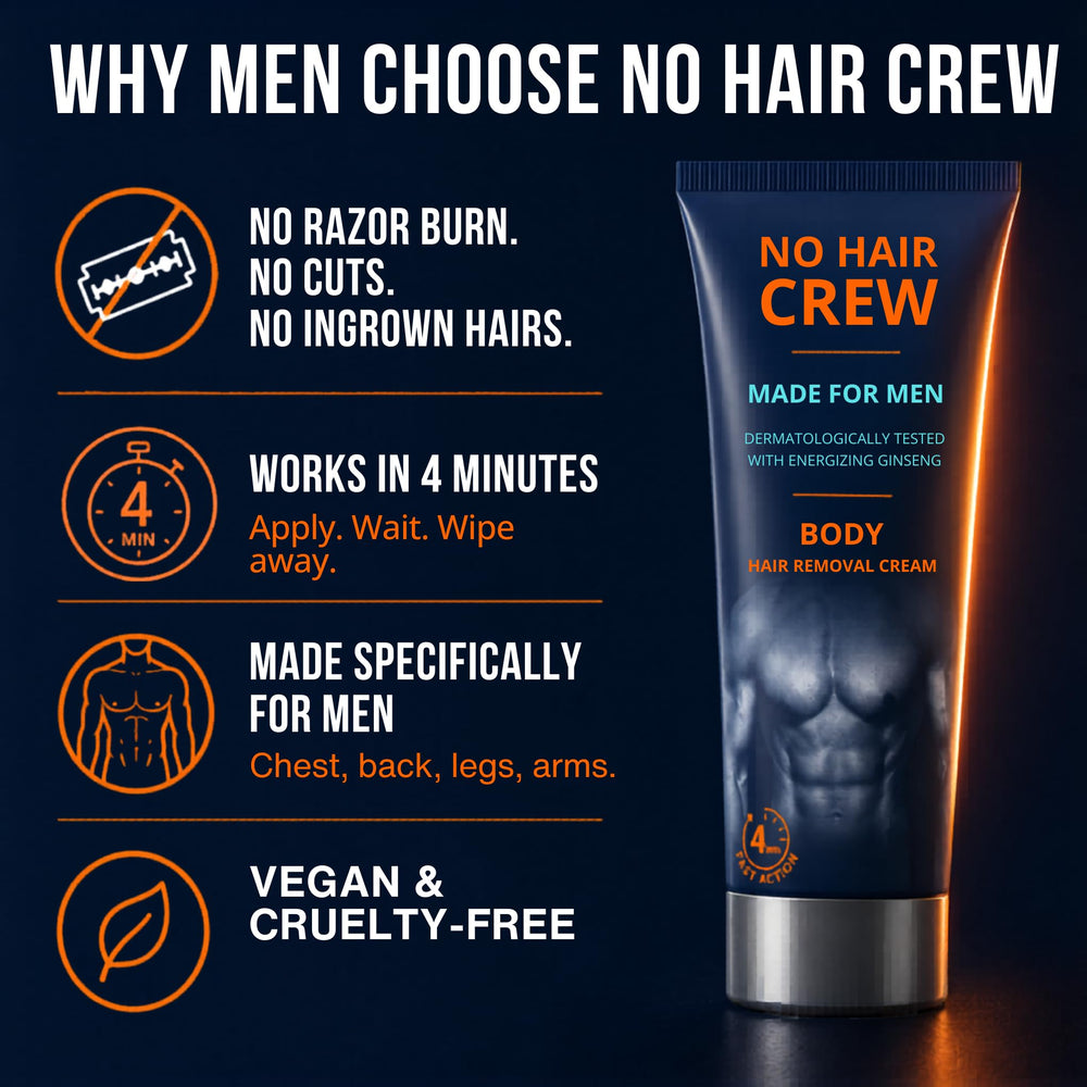 No Hair Crew close-up cream texture showing smooth spreadability and control
