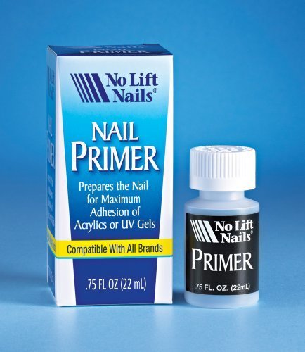 No Lift Nails primer front bottle showing label and compact .75oz size for salon use