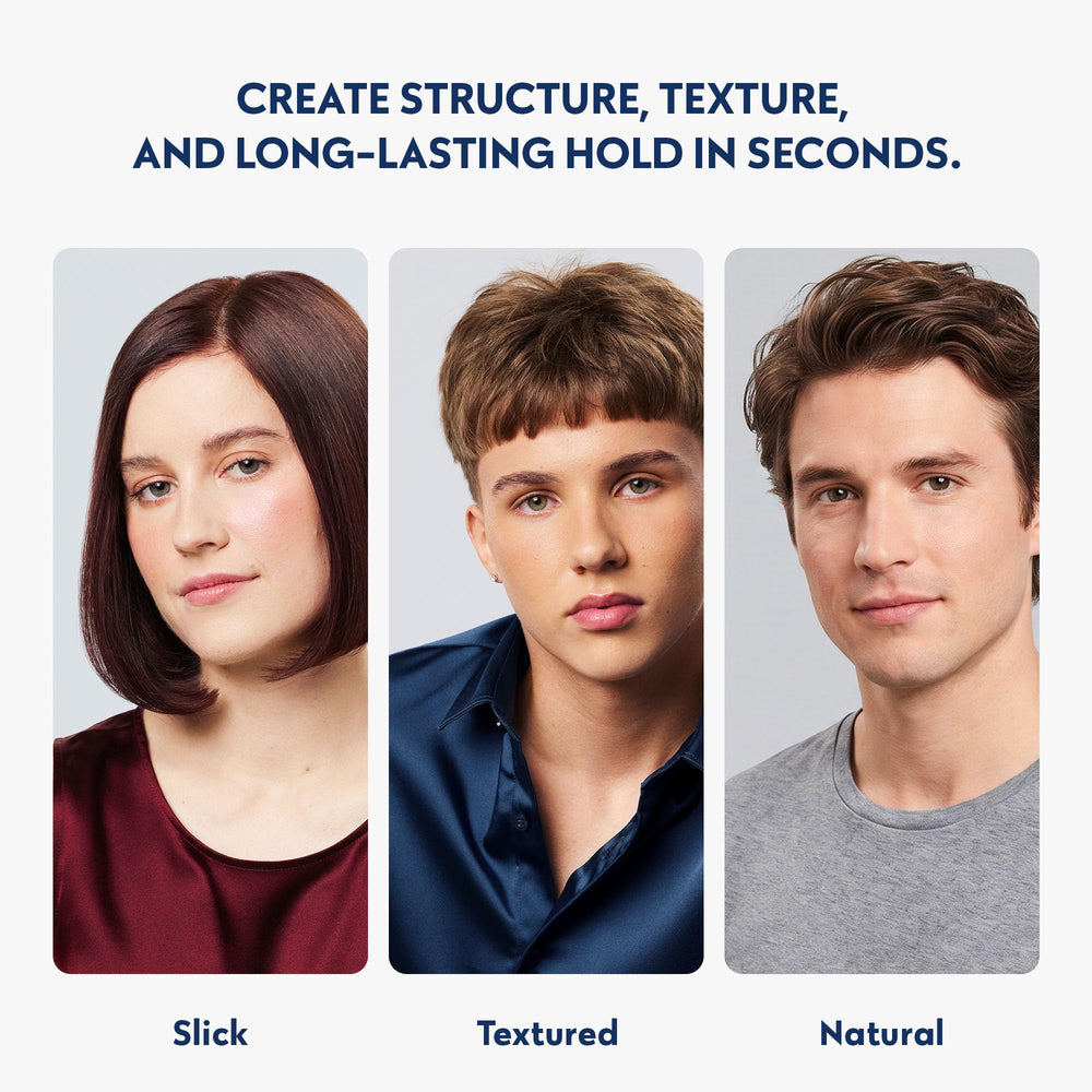 No nothing being applied to hair showing natural texture and hold