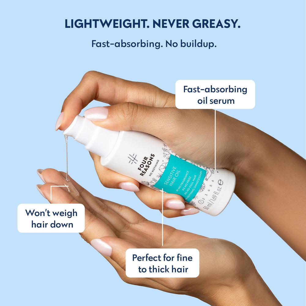 No nothing applied to dry hair from palm showing smoothing of flyaways and added shine