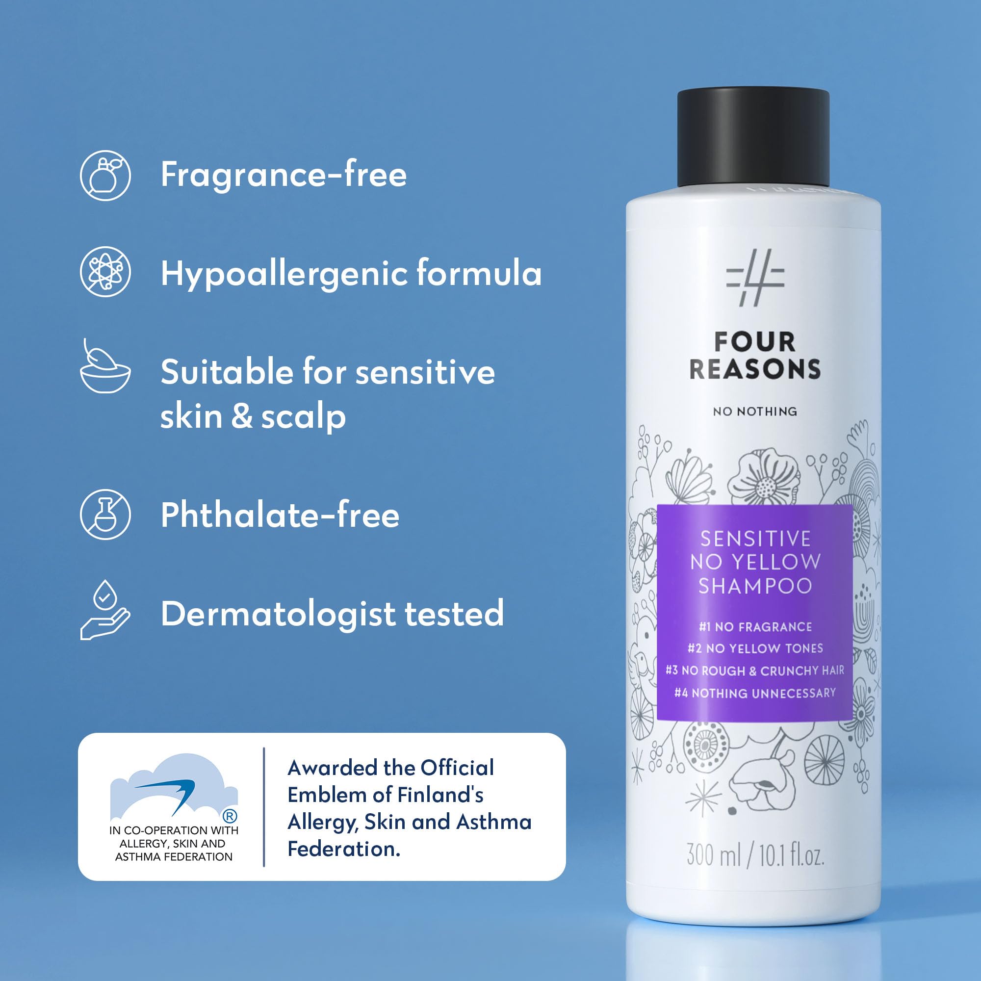 No nothing purple shampoo back label with ingredient list for transparency and safety