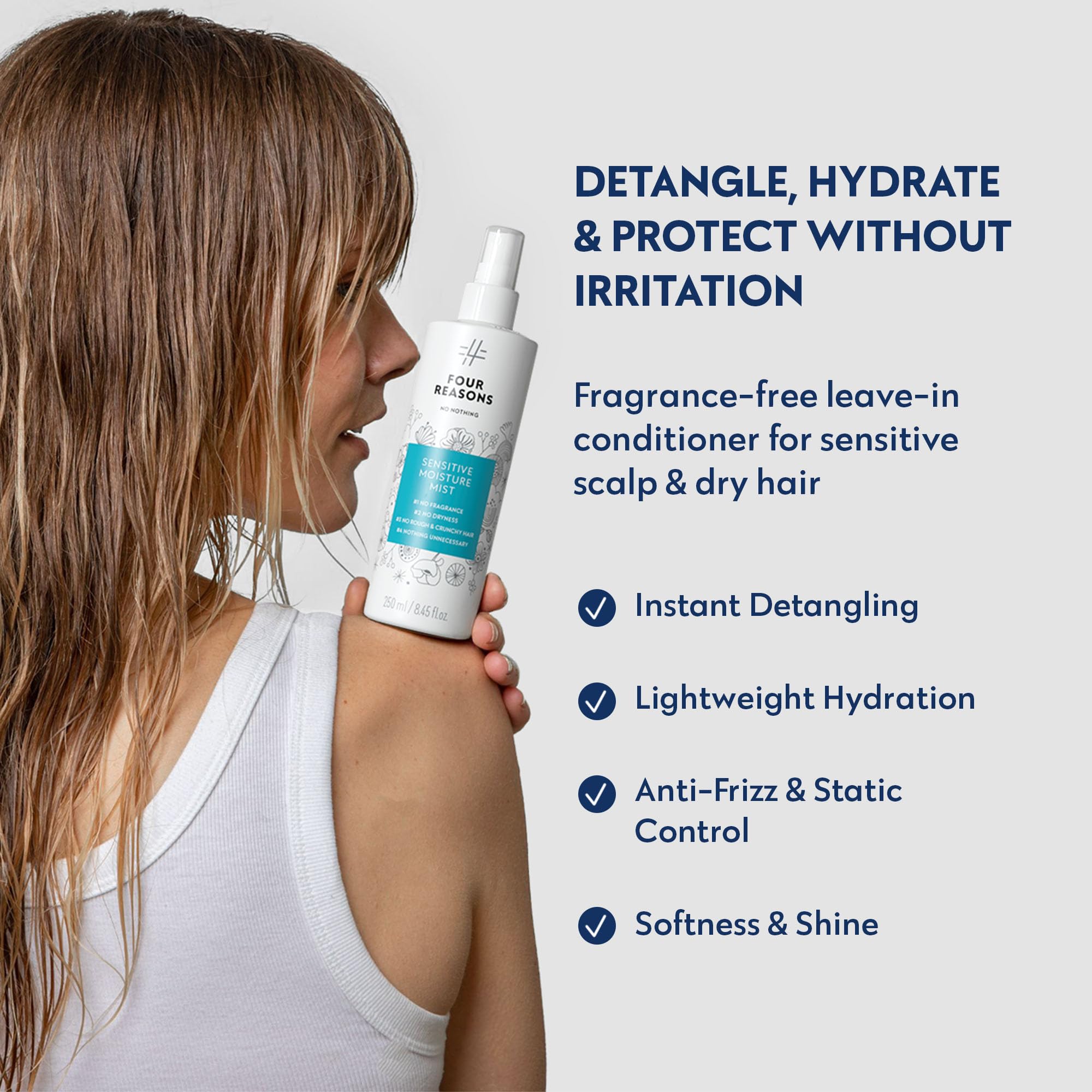 No nothing mist spray action demonstrating easy application and hydration