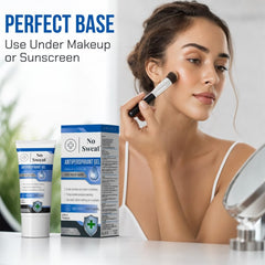 No Sweat application on neck demonstrating discreet sweat control benefit