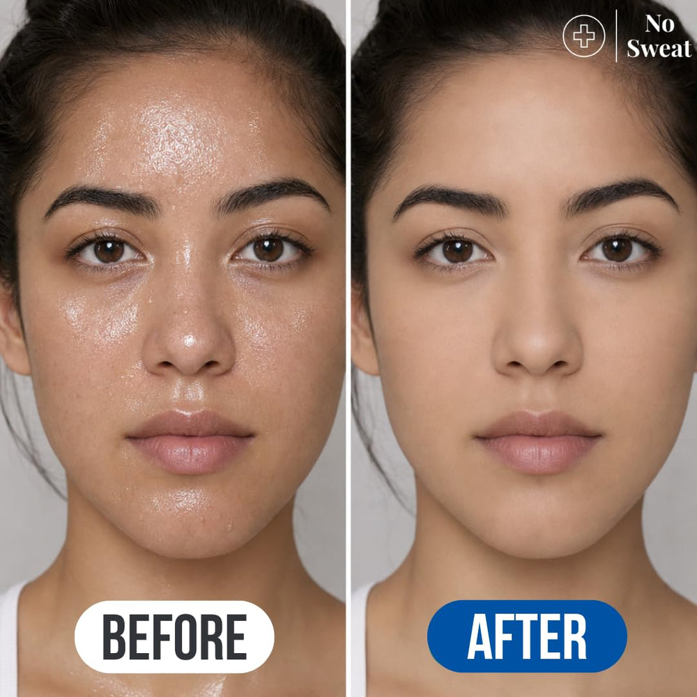 No Sweat under makeup showing smooth, matte base benefit
