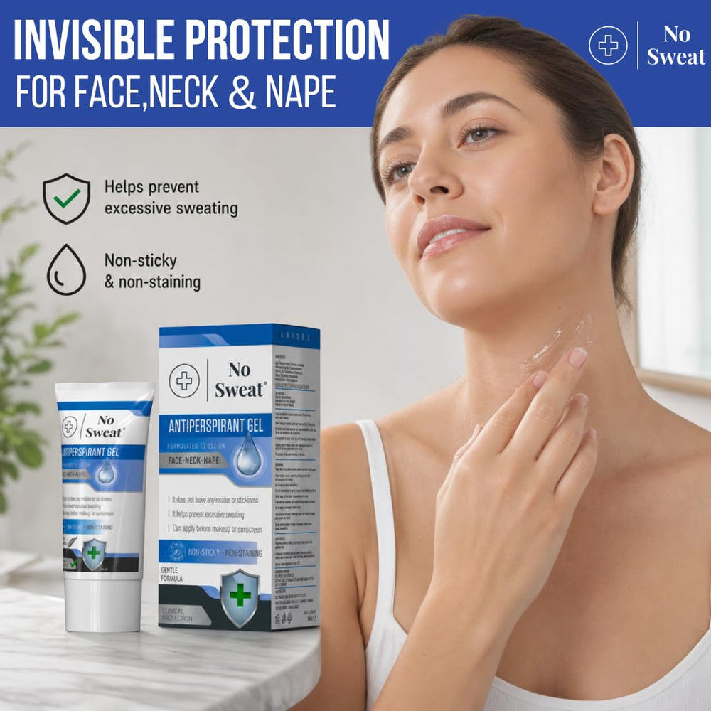 No Sweat gel texture close-up highlighting quick absorption benefit