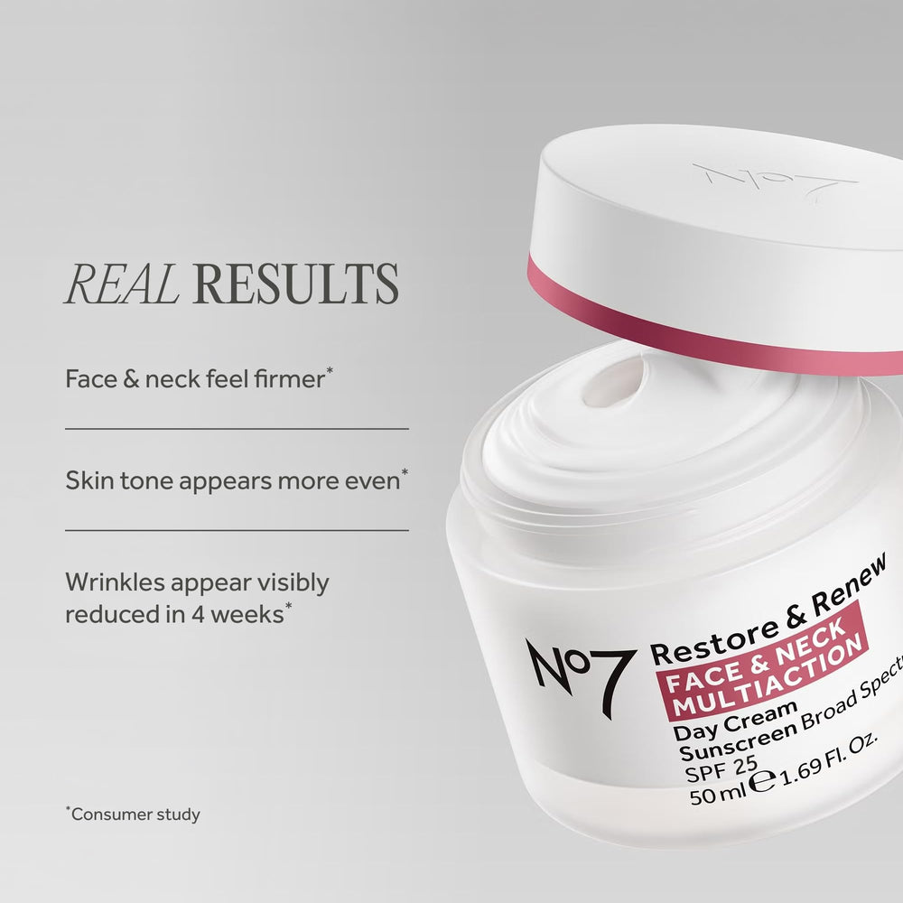 No7 model applying cream to face and neck demonstrating sculpting use