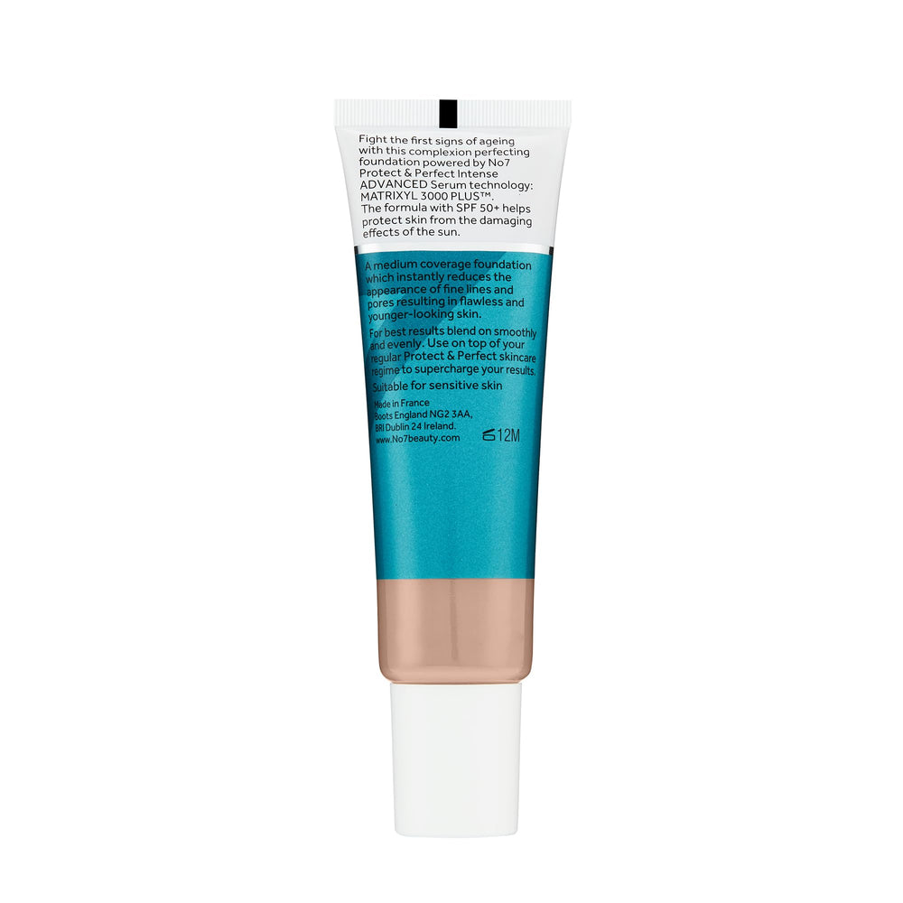 No7 bottle on vanity near mirror suggesting daily SPF protection and routine use