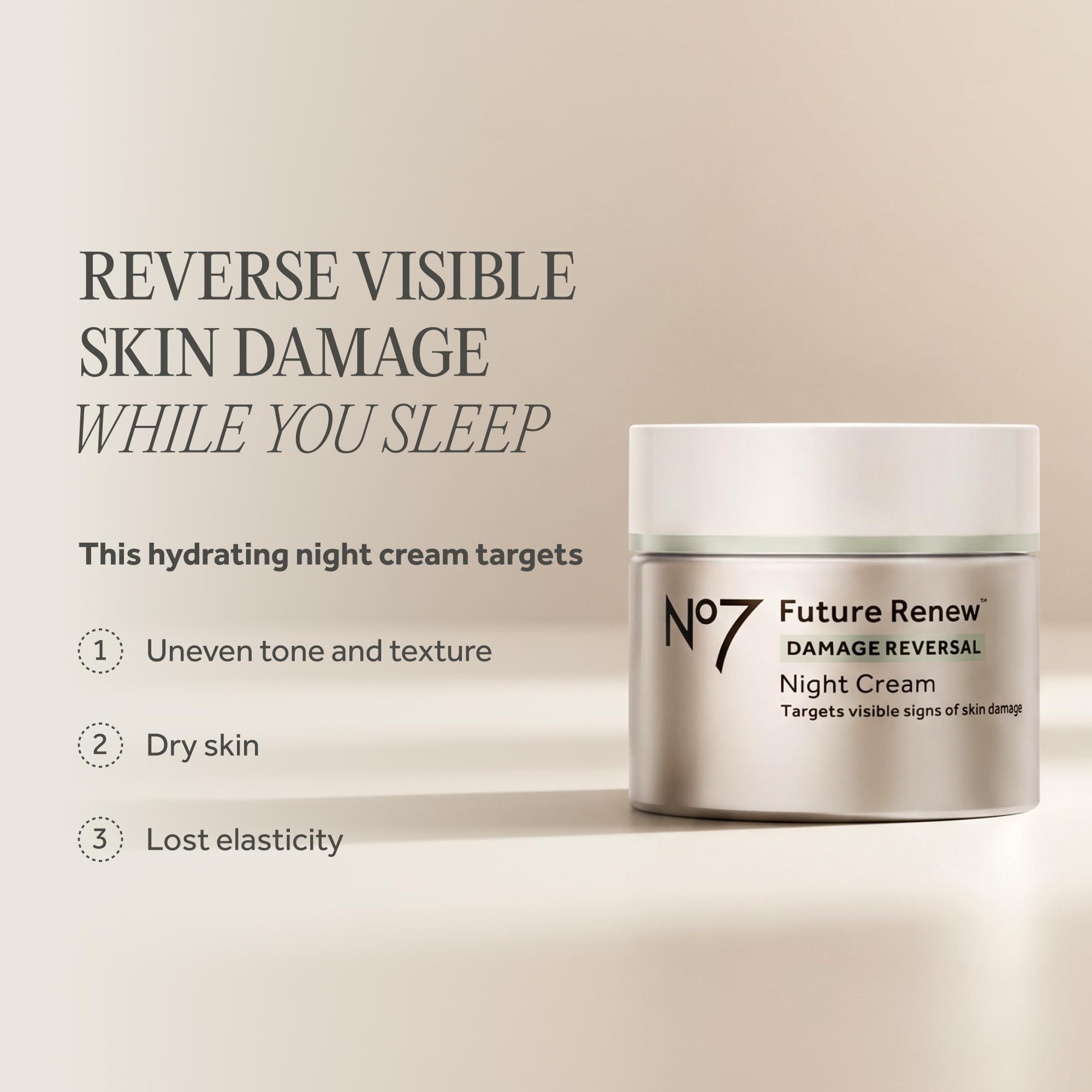 No7 cream texture close-up illustrating smooth moisturising finish