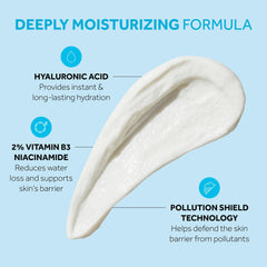 No7 hydraluminous+ on fingertip demonstrating lightweight texture and effortless spread