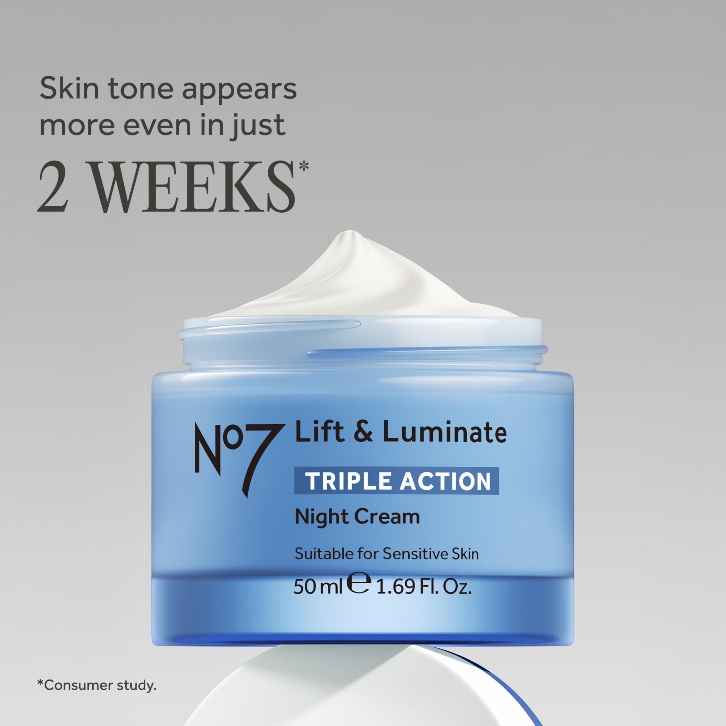 No7 open jar texture showing creamy moisturizer for rich hydration benefit