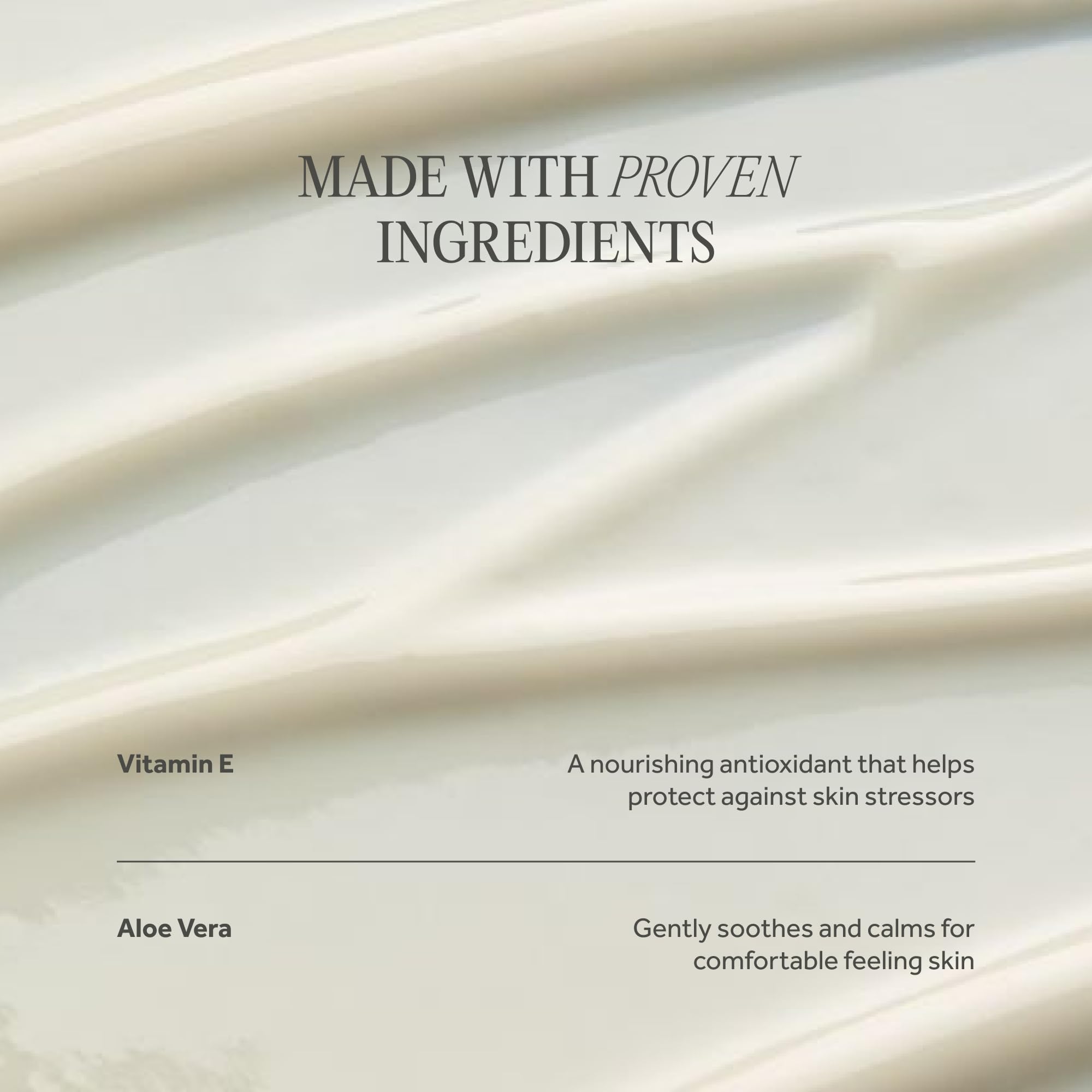 No7 ingredient display of vitamin E and aloe illustrating soothing benefits