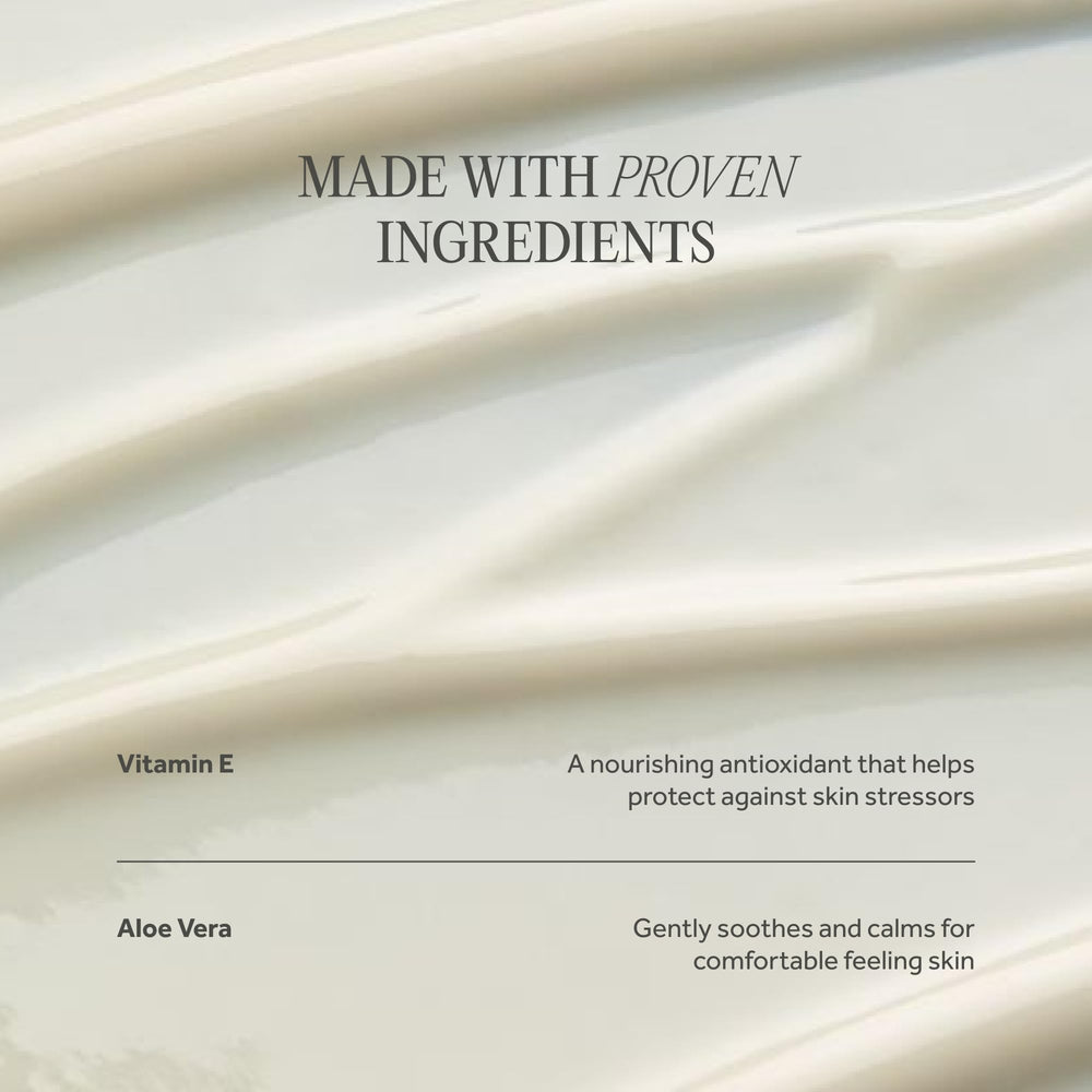 No7 ingredient display of vitamin E and aloe illustrating soothing benefits