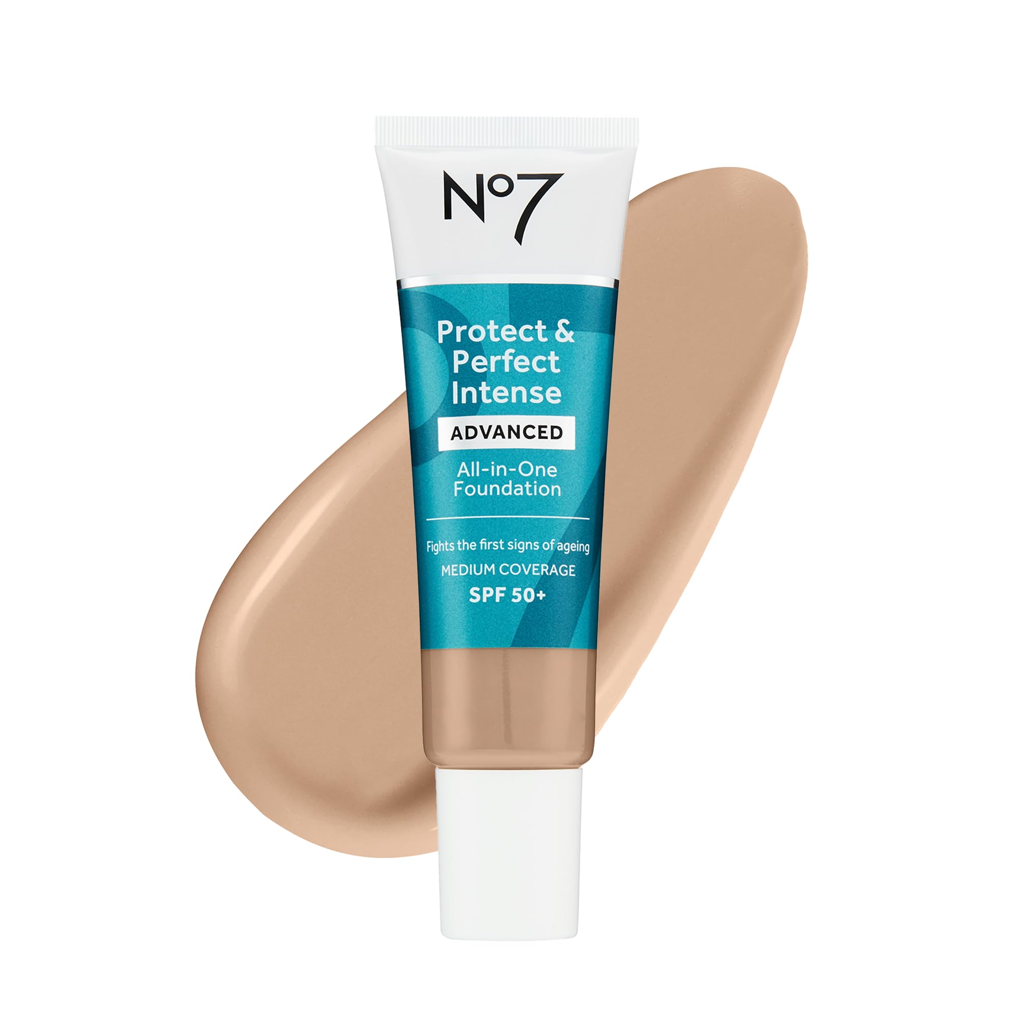 No7 front bottle showing label and Cool Ivory shade for product clarity