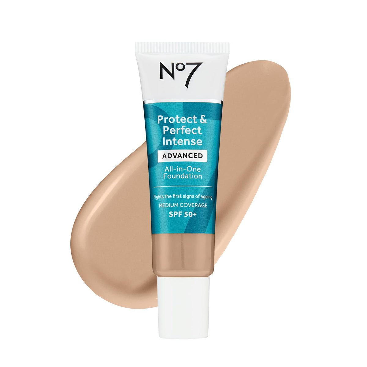 No7 front bottle showing label and Cool Ivory shade for product clarity