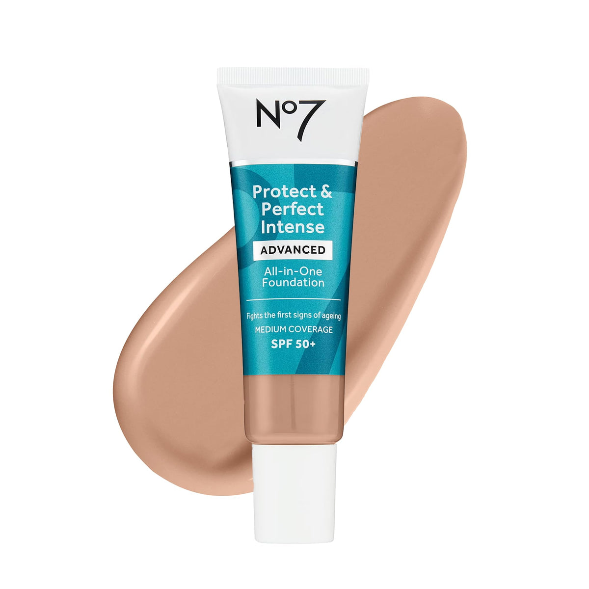 no7 product front packaging showing Cool Beige and benefits
