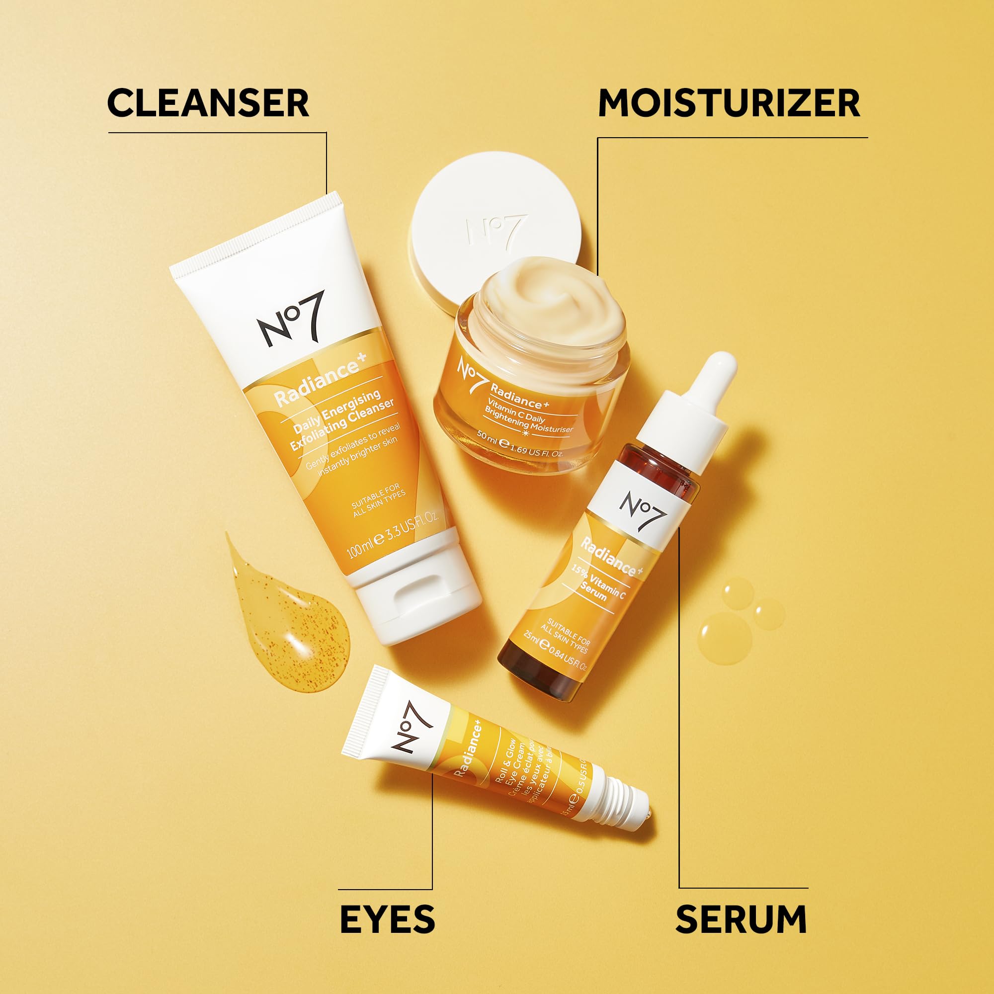 No7 Radiance+ being applied to cheek showing coverage and instant luminous finish
