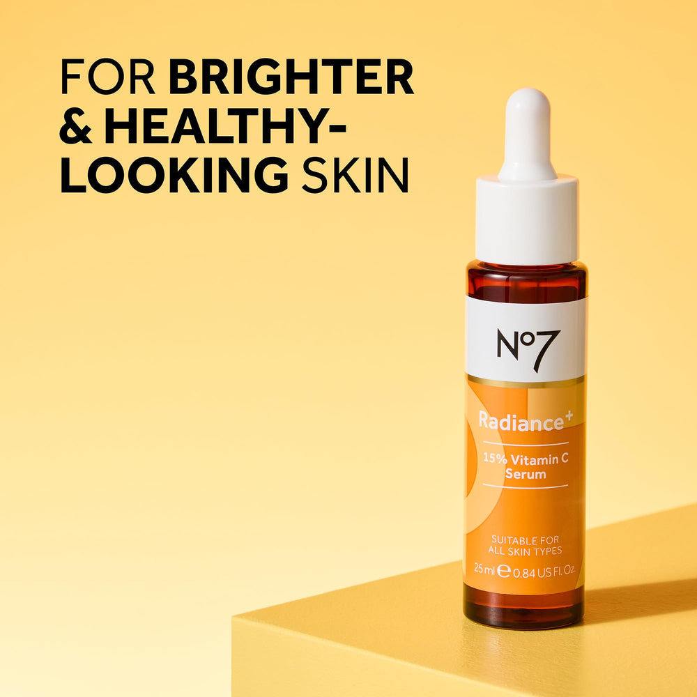 No7 Radiance+ dropper dispensing serum highlighting precise application and control