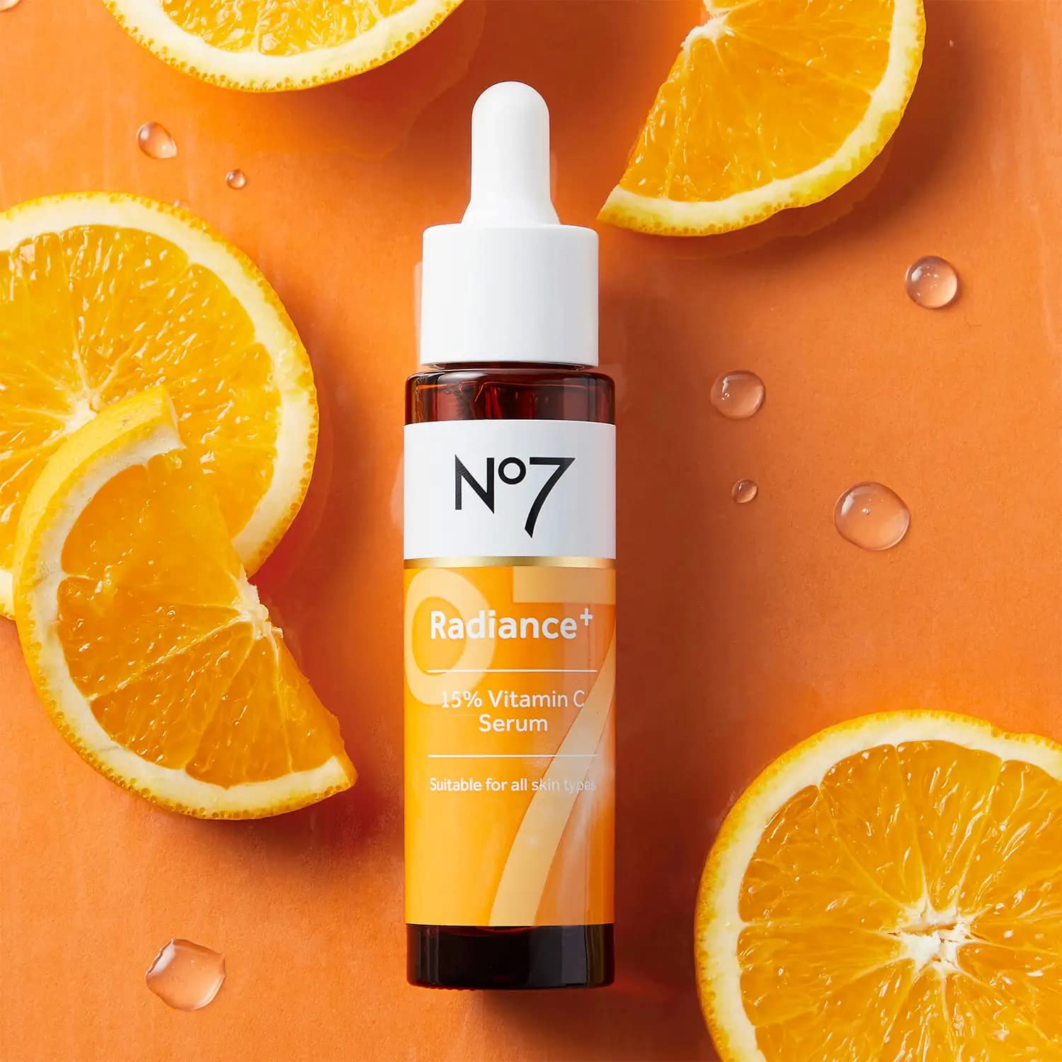 No7 Radiance+ gel texture close-up illustrating lightweight feel and quick absorption