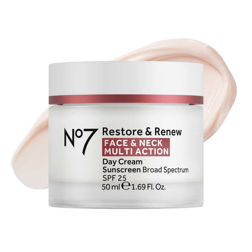 No7 front packaging showing jar and SPF 25 for daily firming